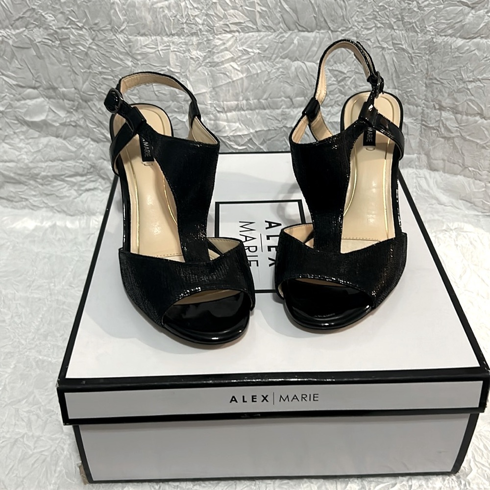 Alex Marie 3 inch heel size 6.5 black open toe heels